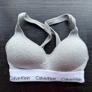 Calvin Klein Light Gray Cross-Back Bra